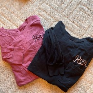 RVCA Long sleeve tshirt set size S black and Rose pink